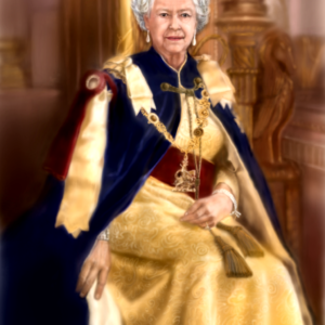 Regal Queen Elizabeth II Fine Art Portrait Print