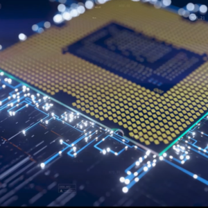 Luminous CPU Microchip and Data Processing Concept