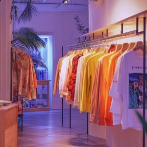 Trendy Boutique Interior and Apparel Display