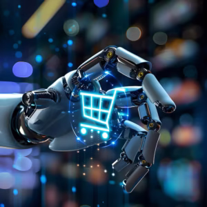 Futuristic AI E-Commerce Shopping Cart Concept